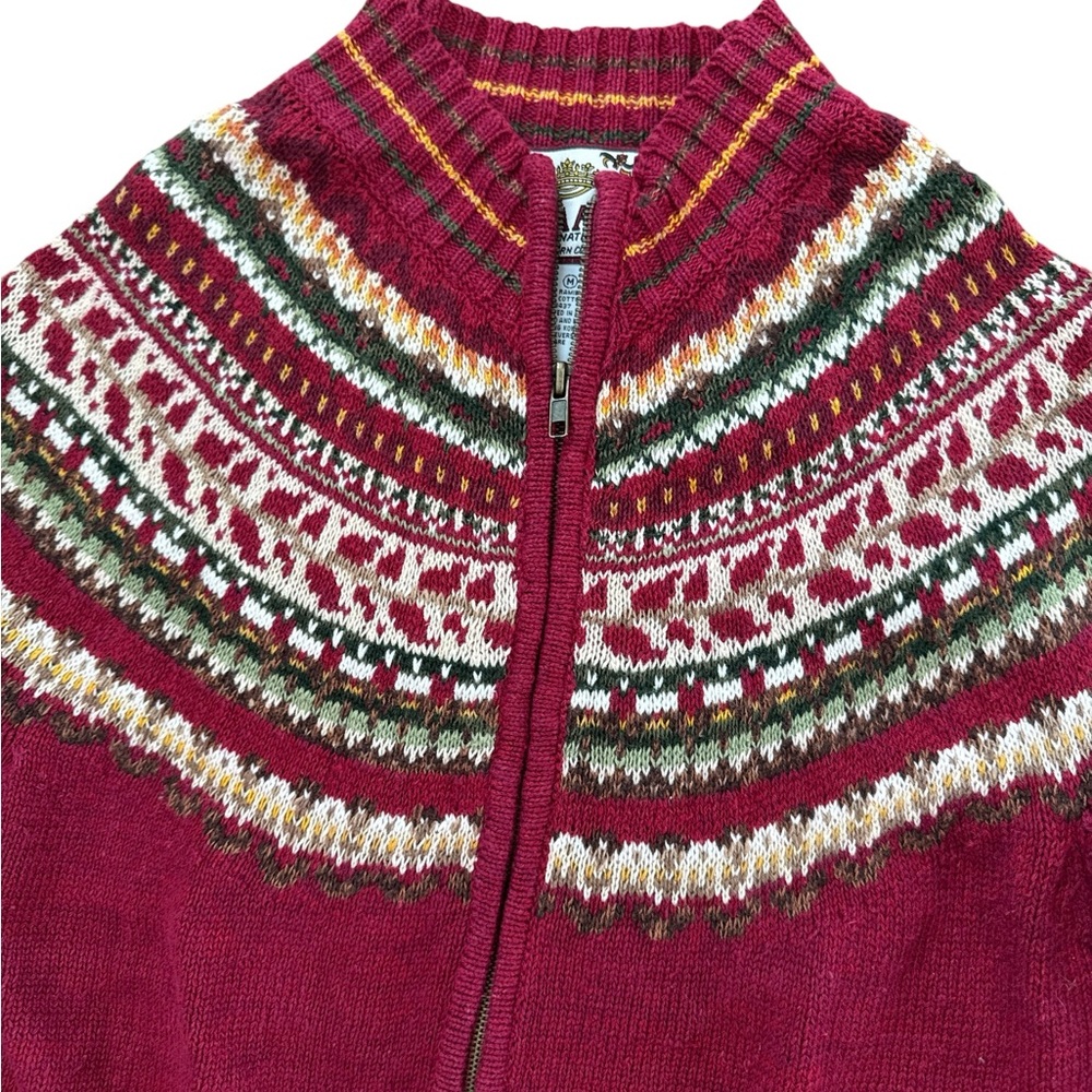 Vintage Tiara International‎ Sweater Women’s Full Zip Size Medium Granny Retro